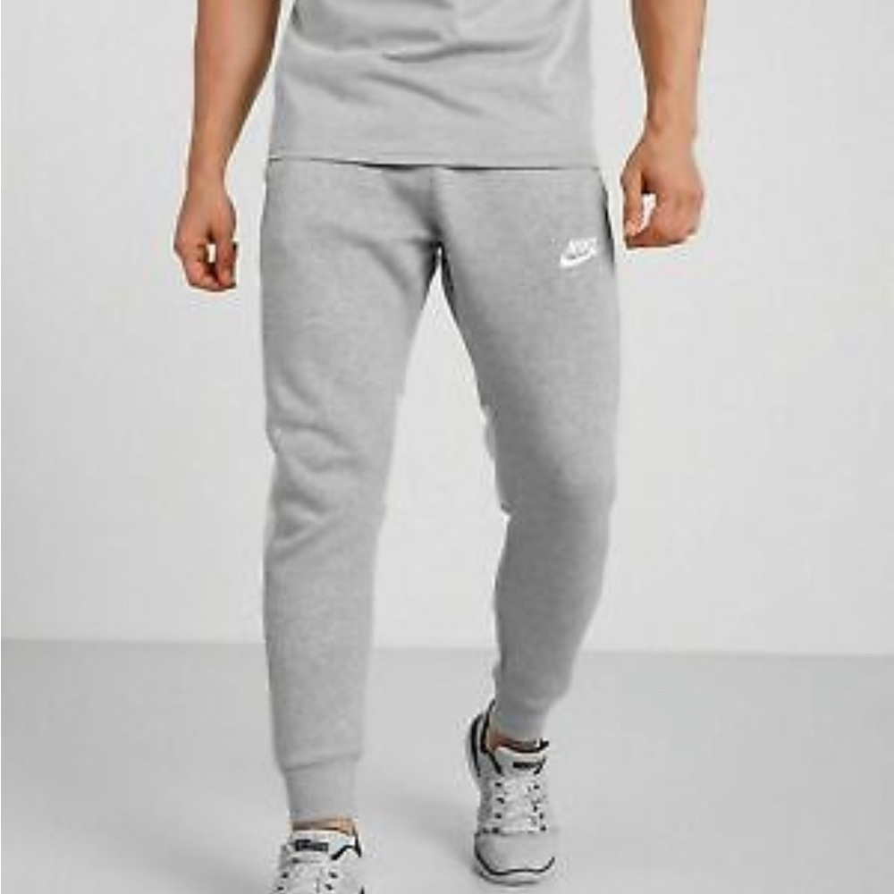 Nike Men's Air Fleece Jogger Pants Dark Grey Heather/White
